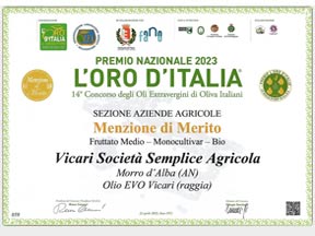 L'oro d'Italia, premio nazionale 2023, Menzione di Merito